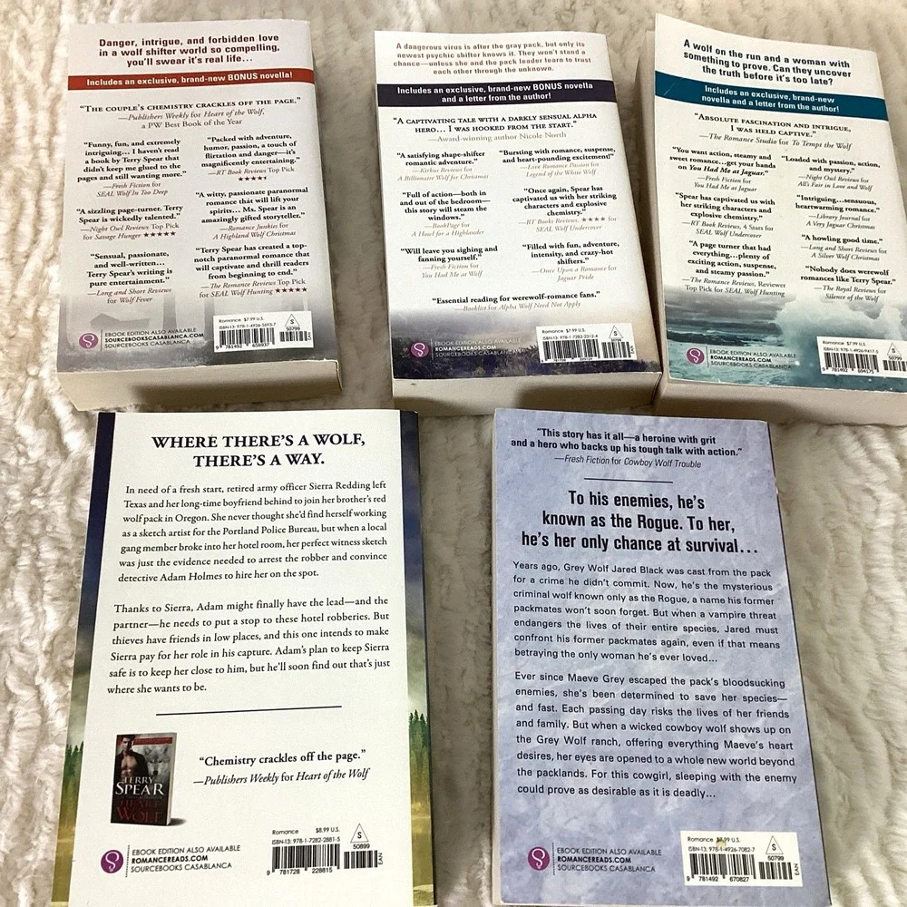 Terry Spear, Kait B Lot of 5 PB Heart of the Wolf,‎ Cowboy Paranormal Romance